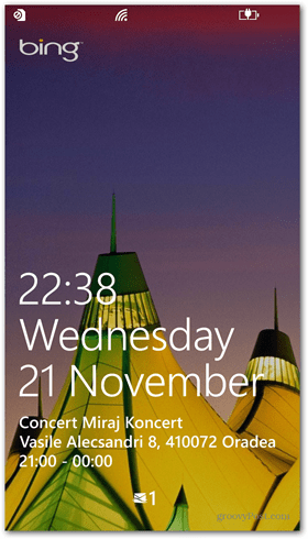 Windows Phone 8 lukustusekraani kiire olek