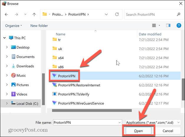 Windows 11 valige vpn-rakendus