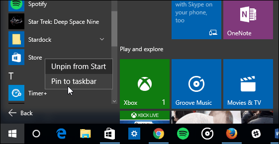 1 Windows 10 menüü Start