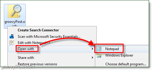 Windows 7-s redigeerimiseks avage märkmiku abil otsingupistik