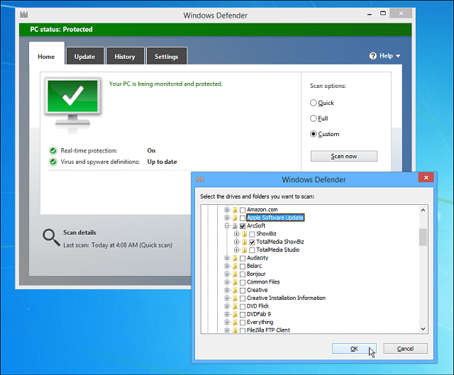 Windows 8.1 näpunäide: lisage kontekstimenüüsse Windows Defender
