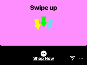 Lingi kasutamise näide Instagrami lugude reklaamis.