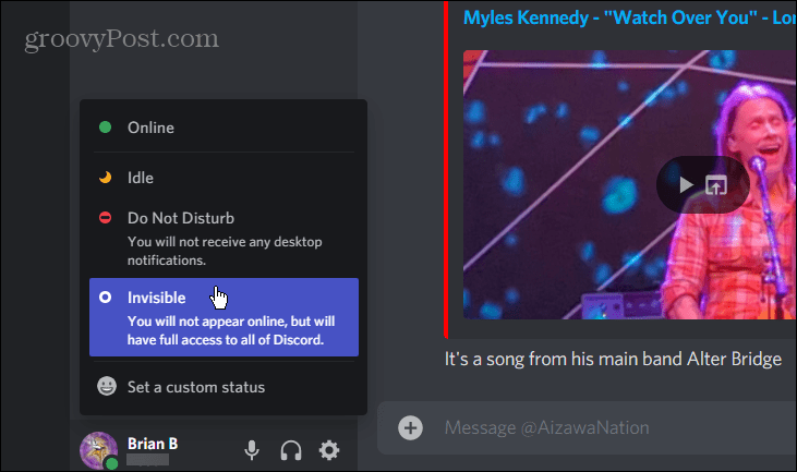 discord töölaua olek