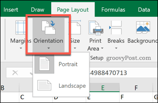 Exceli lehe orienteerimisvalikud