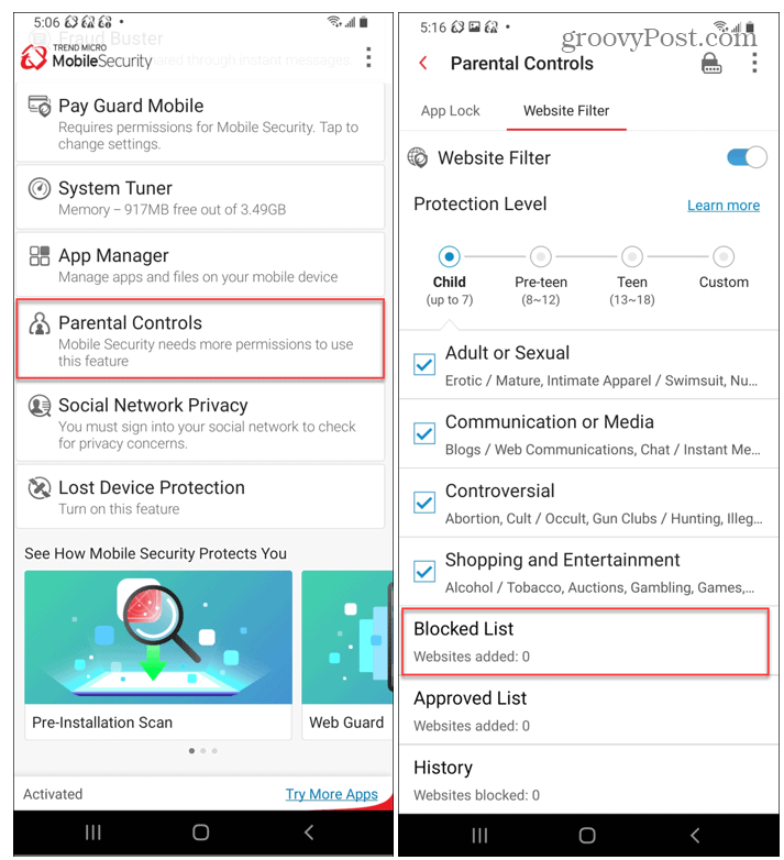 Trend Micro Parental Controls