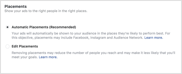 Facebooki reklaamipaigutused