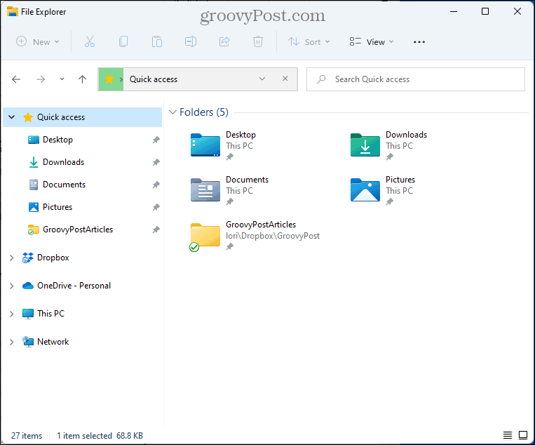 File Exploreris ei kuvata hiljuti kasutatud faile