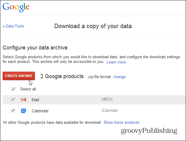 arhiiv gmaili andmeid