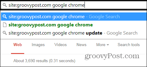 Chrome otsib ainult ühte saiti