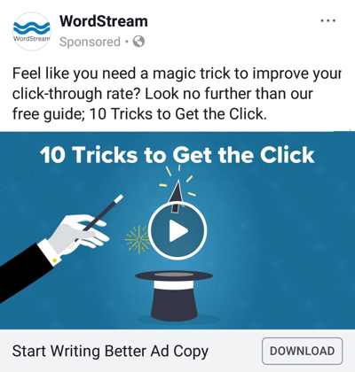 Tulemusi pakkuvad Facebooki reklaamitehnikad, näiteks WordStreami tasuta juhend