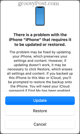 iPhone'i taastamise režiim
