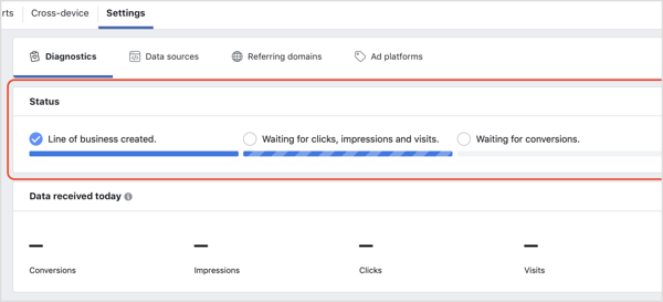 Kontrollige Facebooki omistamise tööriista olekut.