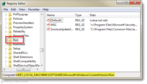 Windowsi registri kehtiv versioon versiooni käivitamine 