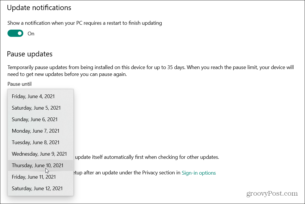 Windows 10 mai 2021 värskenduse (versioon 21H1) edasilükkamine