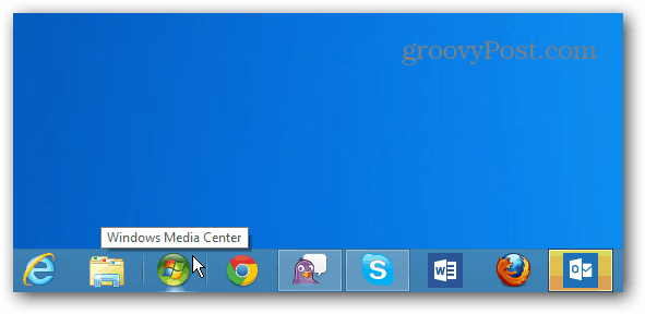 Windows Media Centeri ikoon Tegumiriba