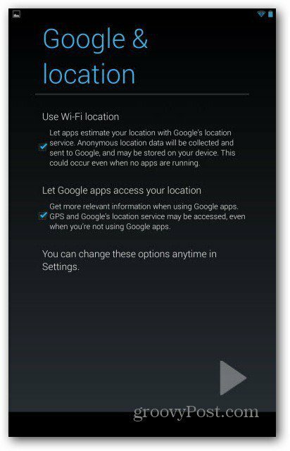 Nexus 7 kasutajakontod - Google Location