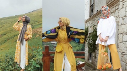 Kollased riided hidžabi riietes