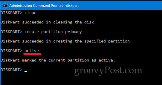 DiskPart Windows 10 käsurida