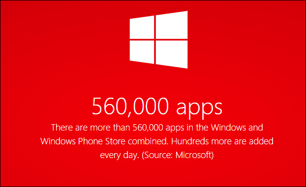 Microsoft kuulutas välja üle poole miljoni rakenduse Windows 8 ja Windows Phone jaoks
