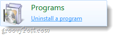 desinstallige programm Windows 7-s