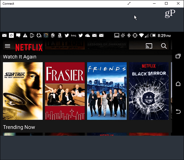 Netflixi maastik Android Connect