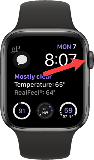 Vajutage oma Apple Watchi digitaalset krooni