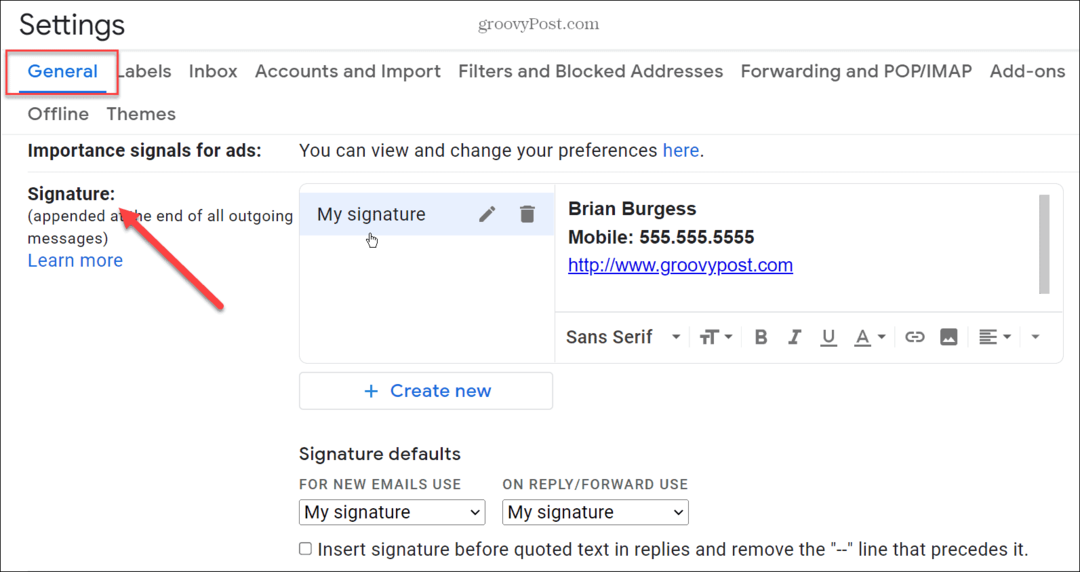 Lisage oma Gmaili allkirjale pilt