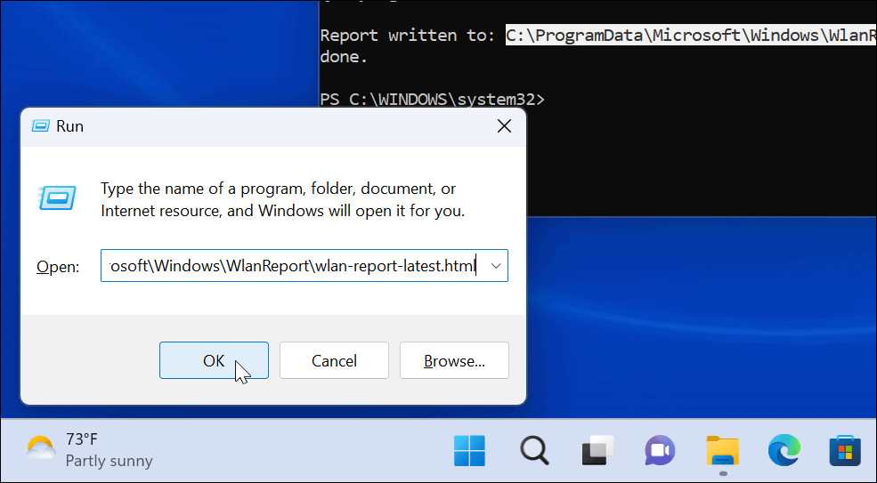 Looge Windows 11-s WiFi-aruanne