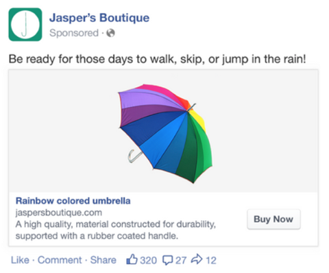 dünaamiline facebooki reklaami näide