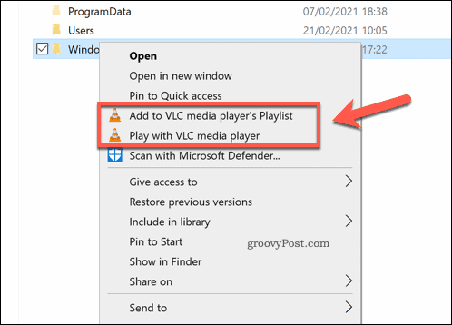 Kohandatud laiendused Windows File Exploreris