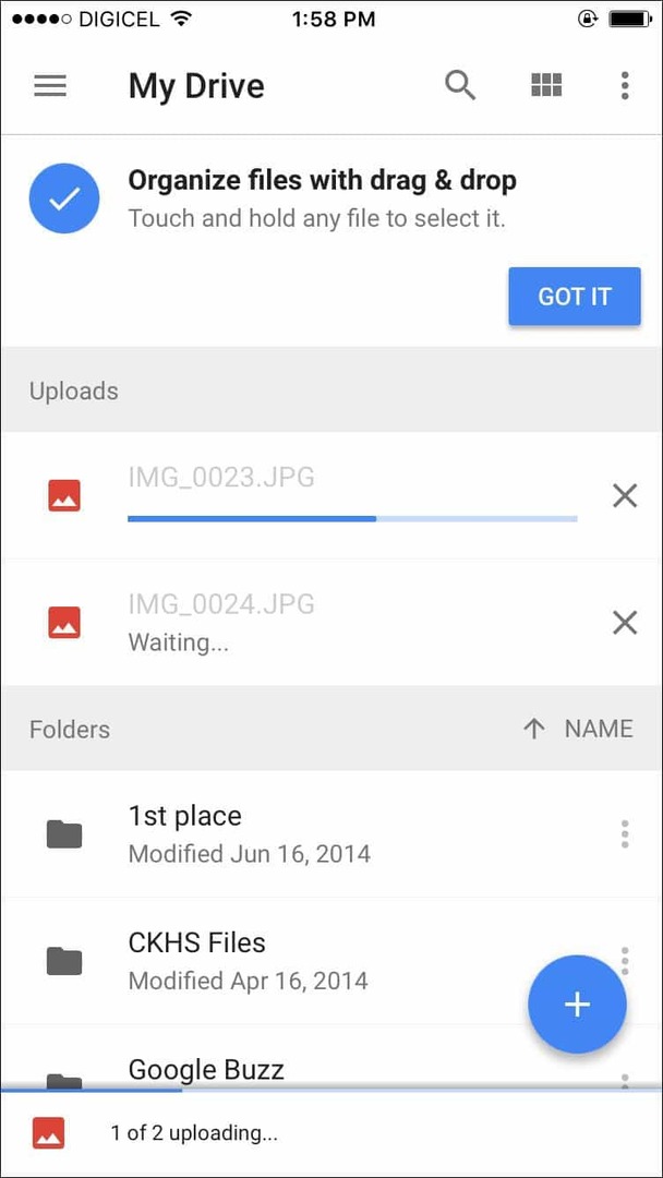 Google Drive iOS-i jaoks värskendatud 3D Touch toega