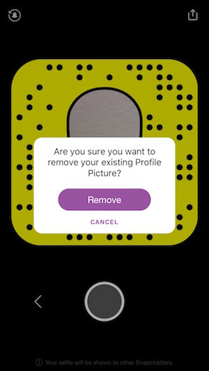 eemaldage oma snapchat-selfie