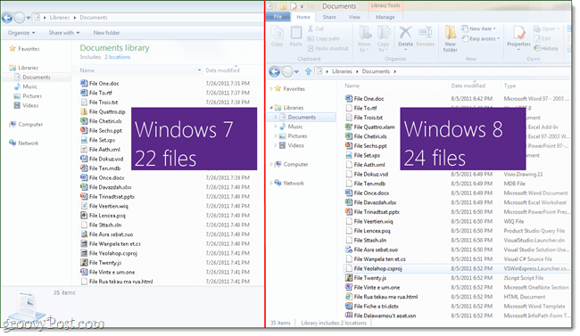 Windows 8 explorer võrreldes Windows 7 exploreriga