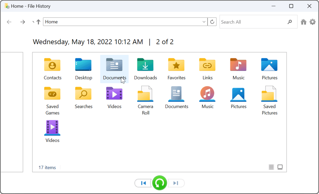 kasutage failiajalugu Windows 11-s