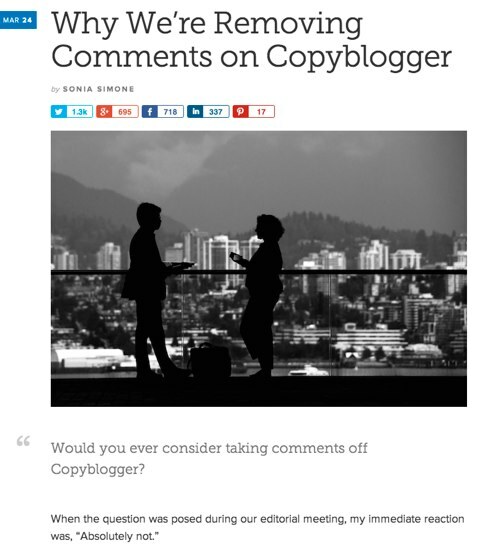 copyblogger eemaldage kommentaarid