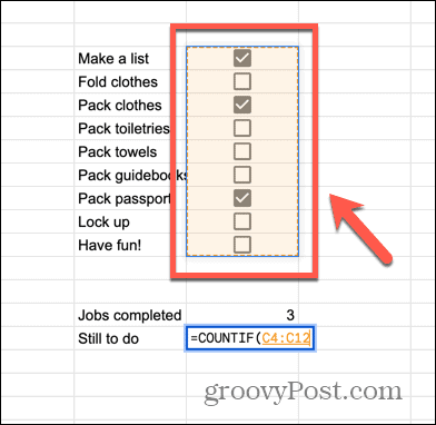 google sheets valige vahemik