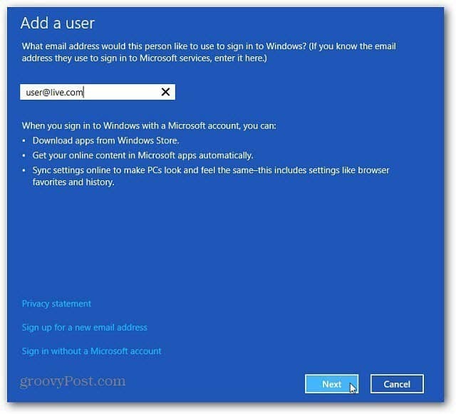 Uute kasutajate lisamine ja haldamine Windows 8-s