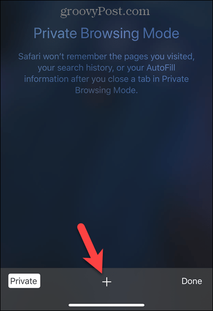 Koputage iOS-is Safaris plussikooni