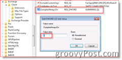 Windowsi registriredaktor, mis võimaldab meilide taastamist rakenduses Inbox for Outlook 2007