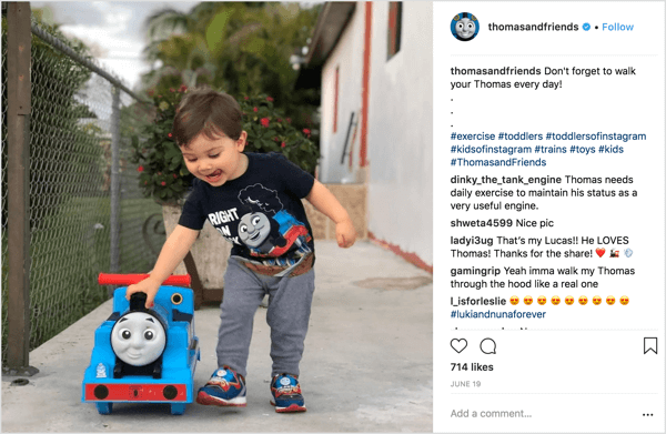 Thomas & Friends jagab fotosid, mille on saatnud laste vanemad, kasutades kaubamärgi tooteid.