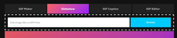 GIF-i loomiseks pildiseeriast klõpsake valikut Slaidiseanss.