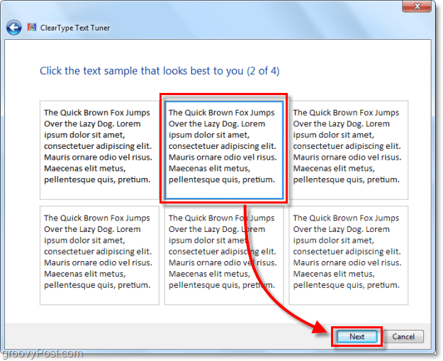 2. etapp - clearType'i kalibreerimine Windows 7-s