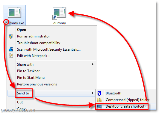 luua töölaua sirvitud Windows 7