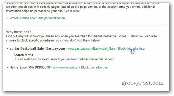 google ads blokeerib reklaamija