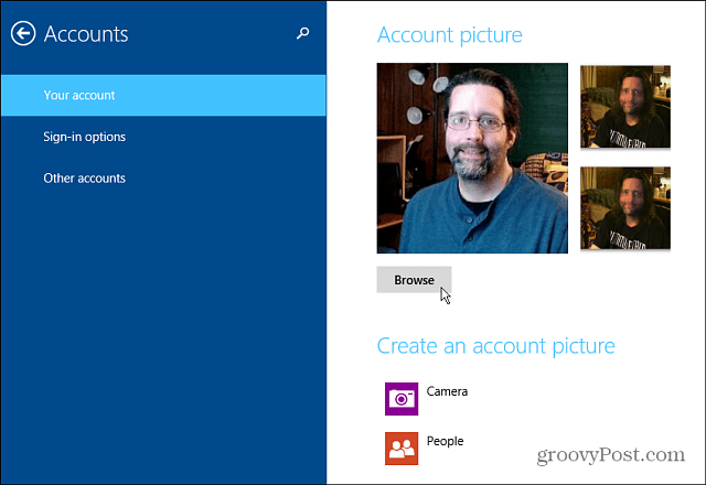 Kuidas muuta oma Windows 8.1 konto pilti
