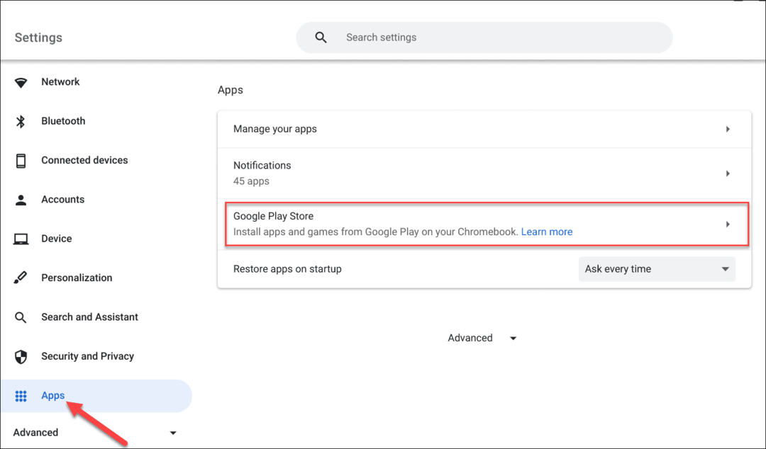 Kuidas parandada, et Google Play ei tööta Chromebookis