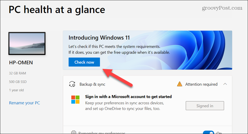 Windows 11 tervisekontroll