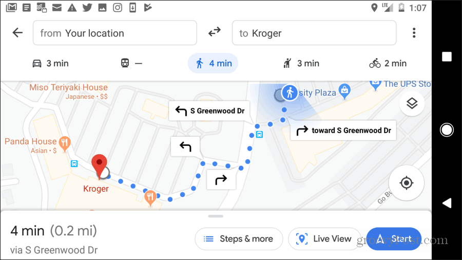 google maps jalutusjuhised