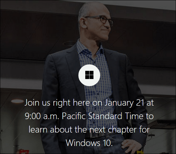 Microsofti Windows 10 otseülekande otseülekanne, 21. jaanuar