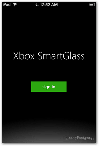 Xbox SmartGlass Logi sisse iOS